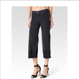 PAIGE Lori Block Raw Hem Sadie Black Jeans 30